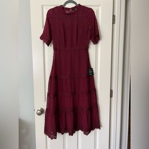 Lulus Midi Dress - Maroon - Size Small